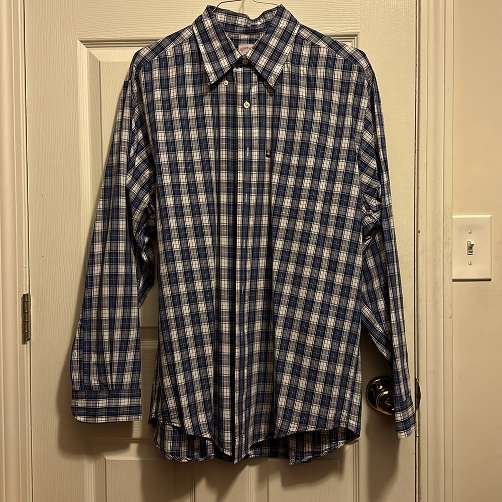 Brooks Brothers plaid button down long sleeve shirt size L